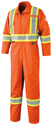 FR-Tech® Hi-Vis 88/12 7 oz FR/ARC-Rated Coveralls – Leg Zippers – Hi-Vis Orange – 44