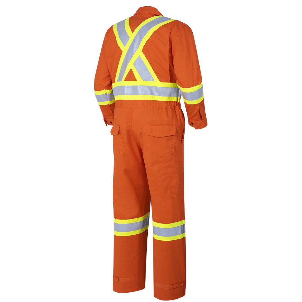 FR-Tech® Hi-Vis 88/12 7 oz FR/ARC-Rated Coveralls – Leg Zippers – Hi-Vis Orange – 60 – Tall
