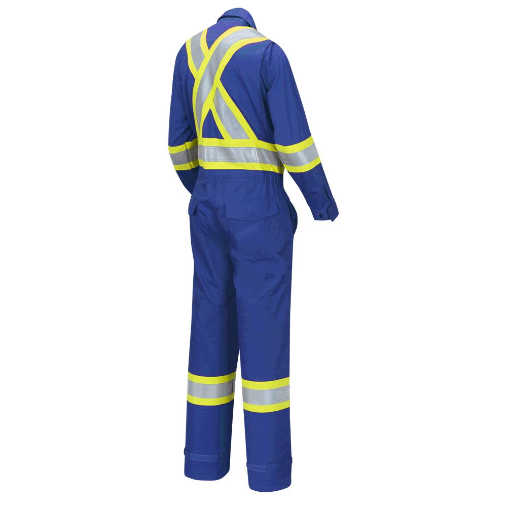 FR-Tech® Hi-Vis 88/12 7 oz FR/ARC-Rated Coveralls – Leg Zippers – Royal Blue – 56 – Tall