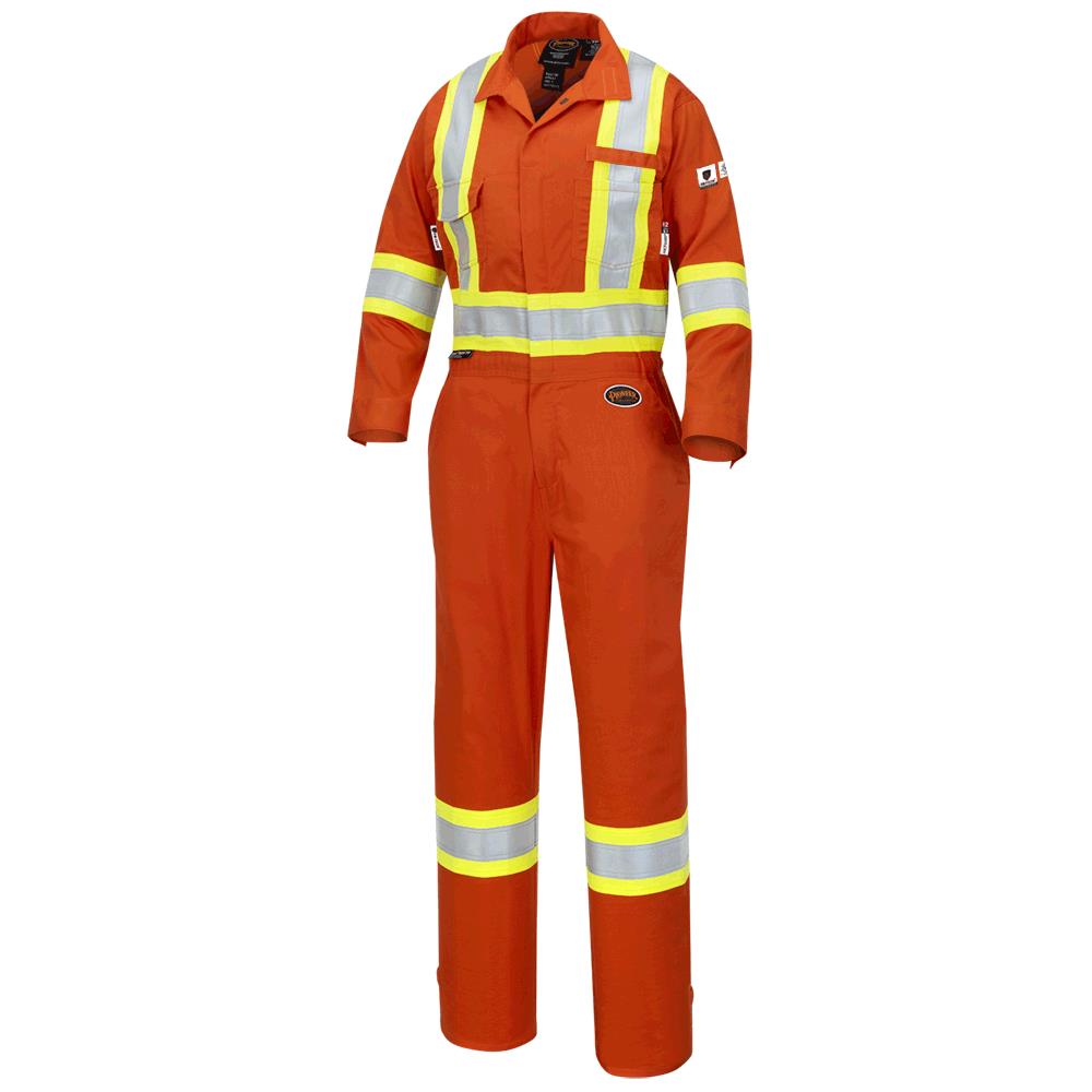 FR-Tech® Hi-Vis 88/12 7 oz FR/ARC-Rated Safety Coveralls – Zipper Closure – Hi-Vis Orange – 50 – Tall