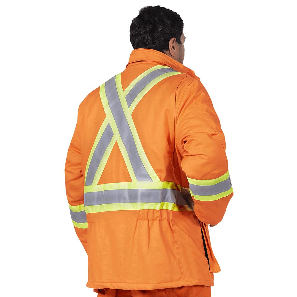 FR-Tech® Hi-Vis FR/Arc-Rated Quilted Safety Parka – Hi-Vis Orange – M