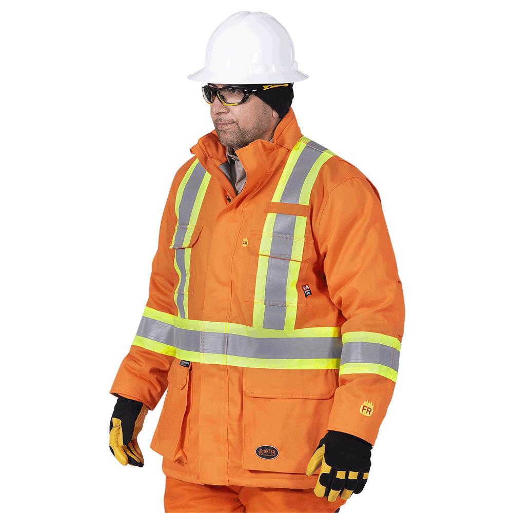 FR-Tech® Hi-Vis FR/Arc-Rated Quilted Safety Parka – Hi-Vis Orange – XL