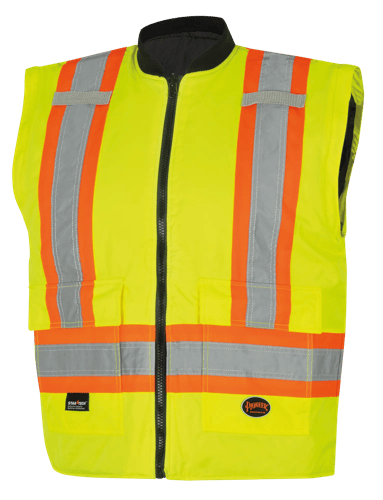 Hi-Vis 7-in-1 Bomber – 100% Waterproof – Detachable Hood – Hi-Vis Yellow/Green – L