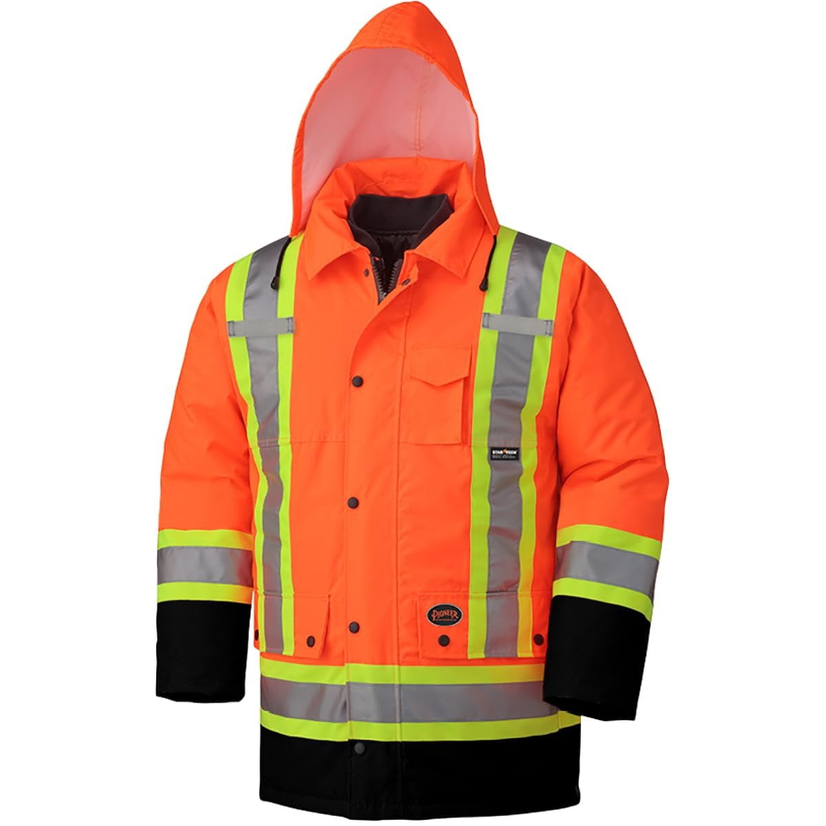 Hi-Vis 7-in-1 Parka – 100% Waterproof – Detachable Hood – Hi-Vis Orange – 2XL