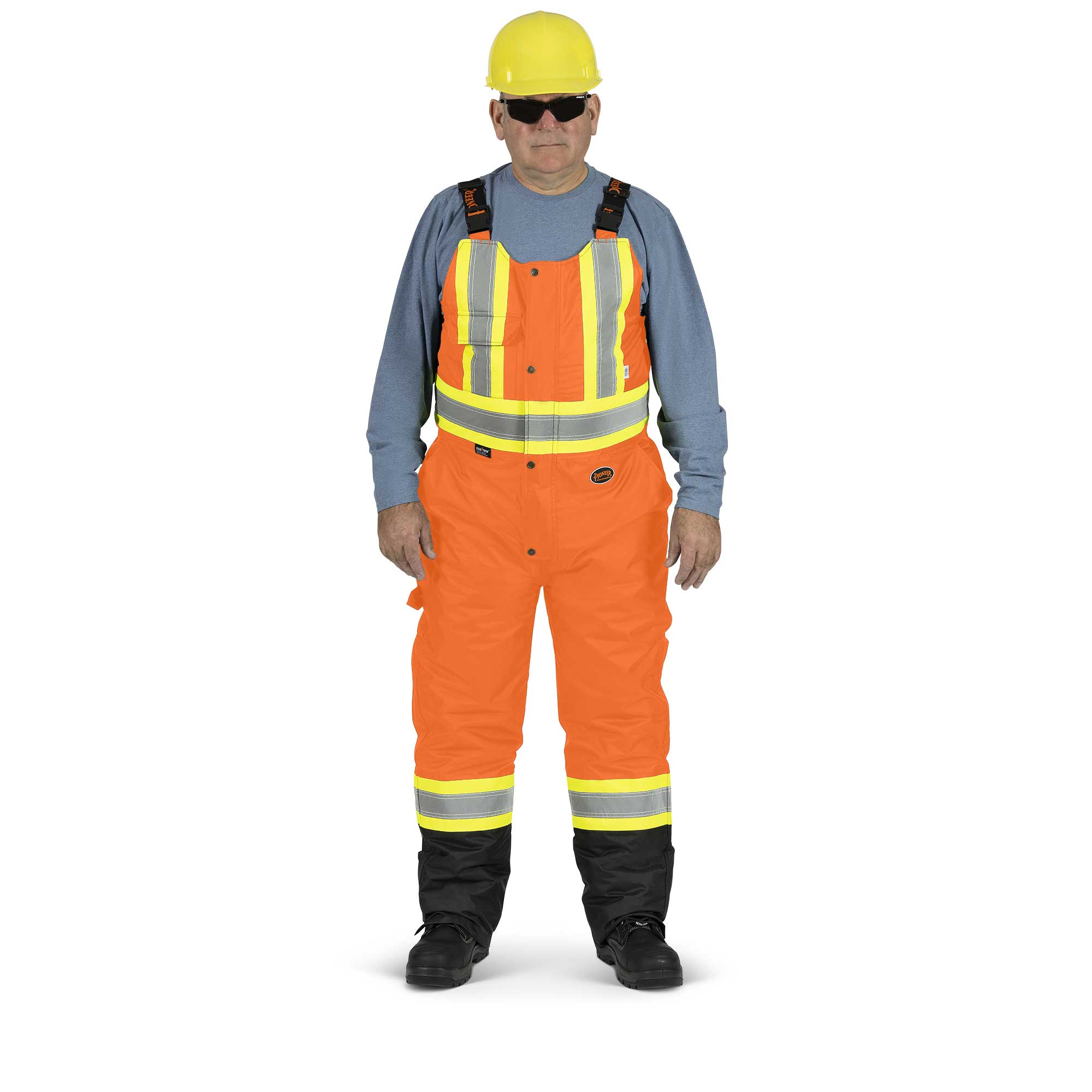 Hi-Vis Quilted Safety Overalls – 100% Waterproof – Hi-Vis Orange – 3XL