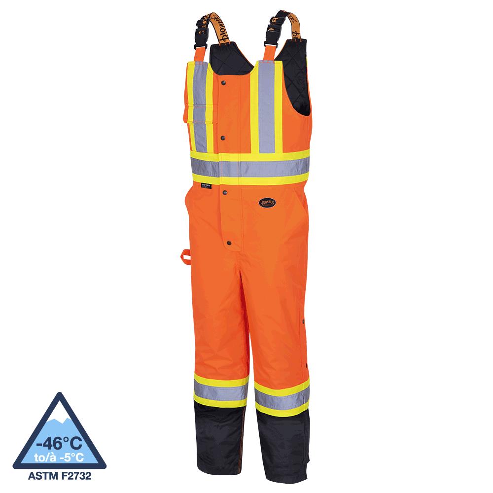 Hi-Vis Quilted Safety Overalls – 100% Waterproof – Hi-Vis Orange – 4XL