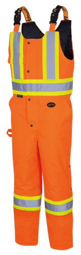 Hi-Vis Quilted Safety Overalls – 100% Waterproof – Hi-Vis Orange – XL