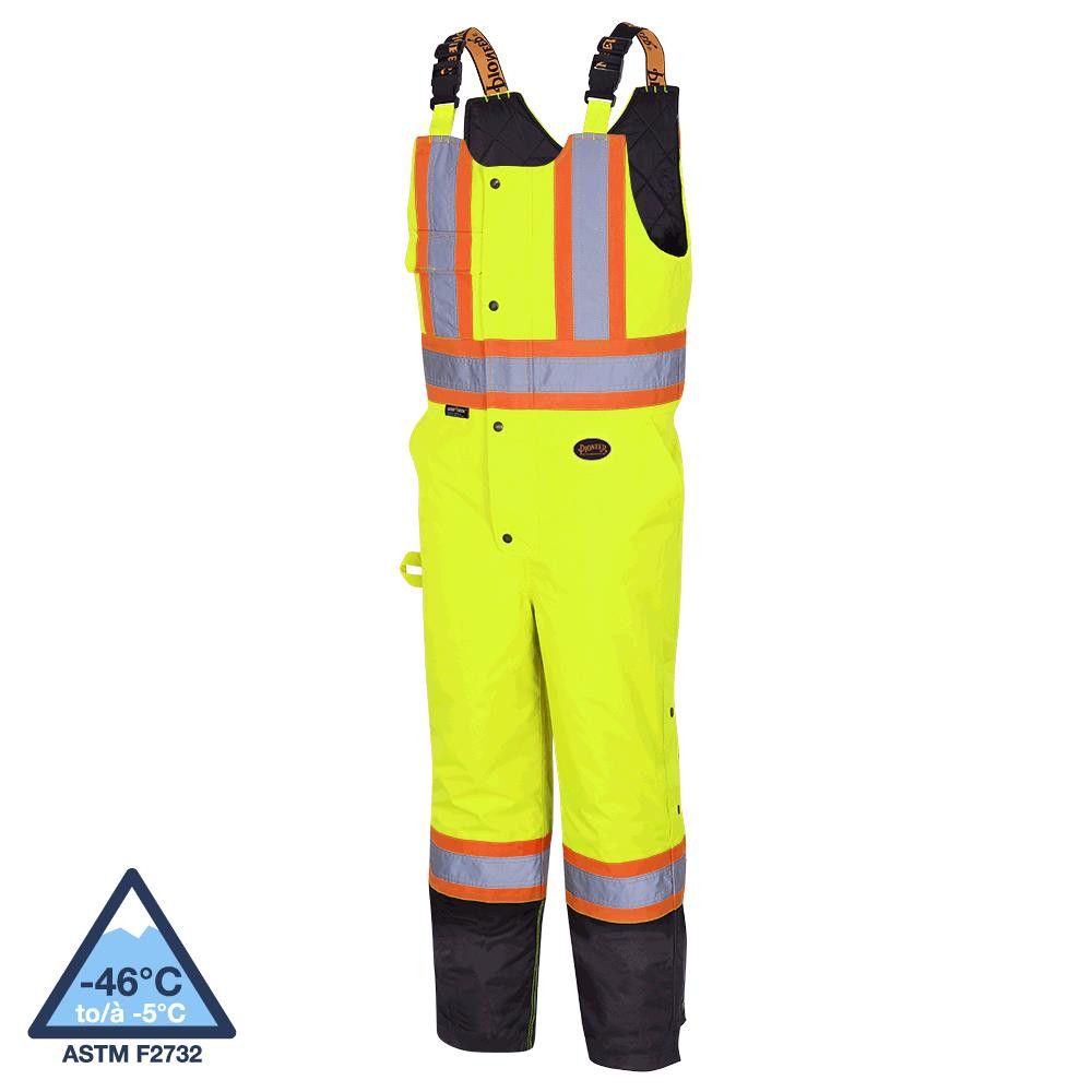 Hi-Vis Quilted Safety Overalls – 100% Waterproof – Hi-Vis Yellow/Green – S