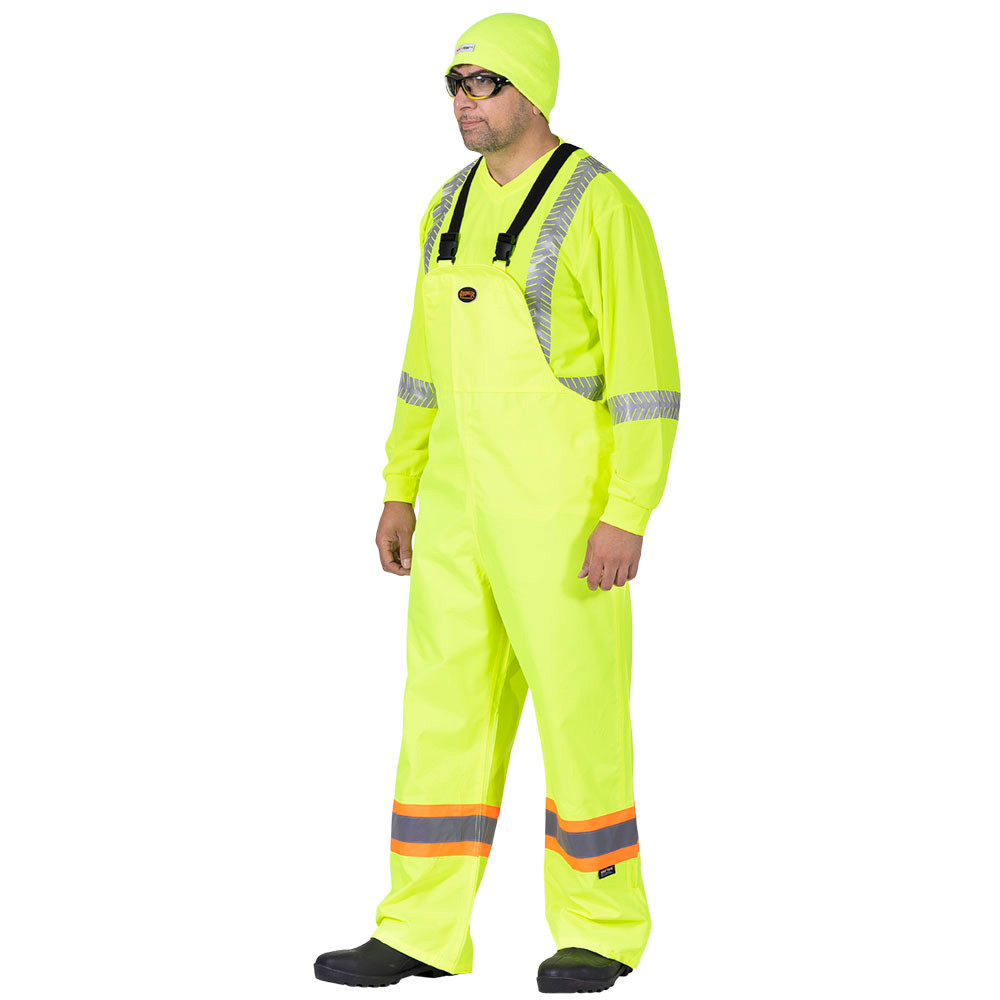 Hi-Vis 150D Lightweight Waterproof Safety Bib Pants – Hi-Vis Yellow/Green – 5XL