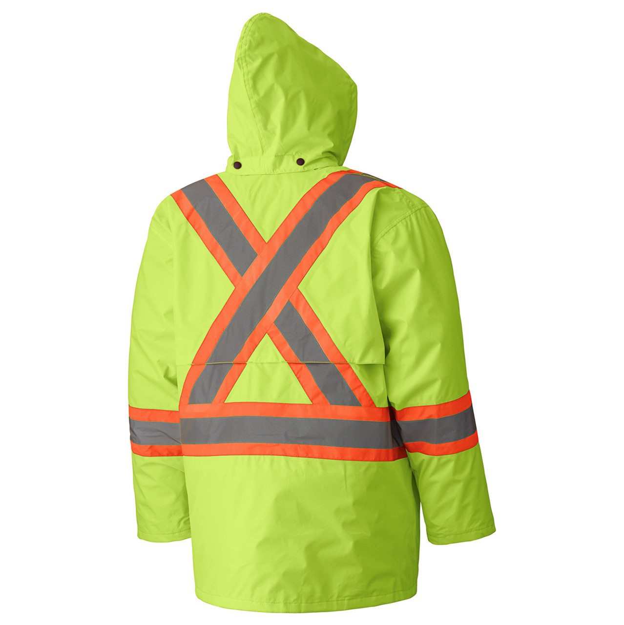 Hi-Vis 150D Lightweight Waterproof Safety Jacket – Detachable Hood – Hi-Vis Yellow/Green – M