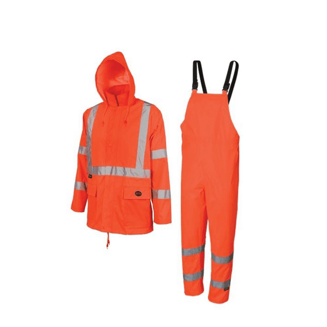 Hi-Vis 150D Oxford Poly/PU Waterproof Suit – Hi-Vis Orange – 2XL