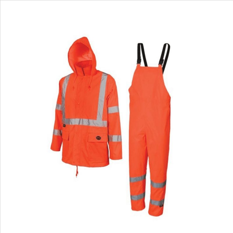 Hi-Vis 150D Oxford Poly/PU Waterproof Suit – Hi-Vis Orange – 3XL