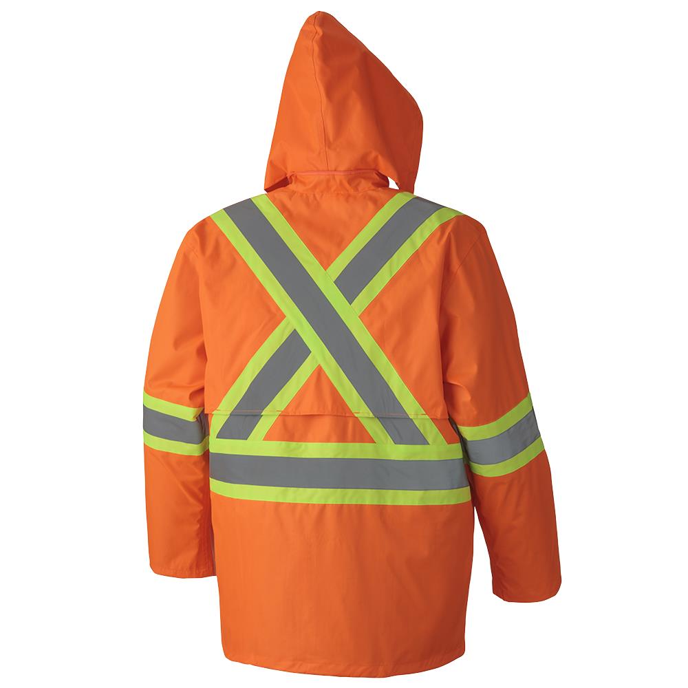 Hi-Vis 210D Oxford Poly/PVC Waterproof Suit – Hi-Vis Orange – XL