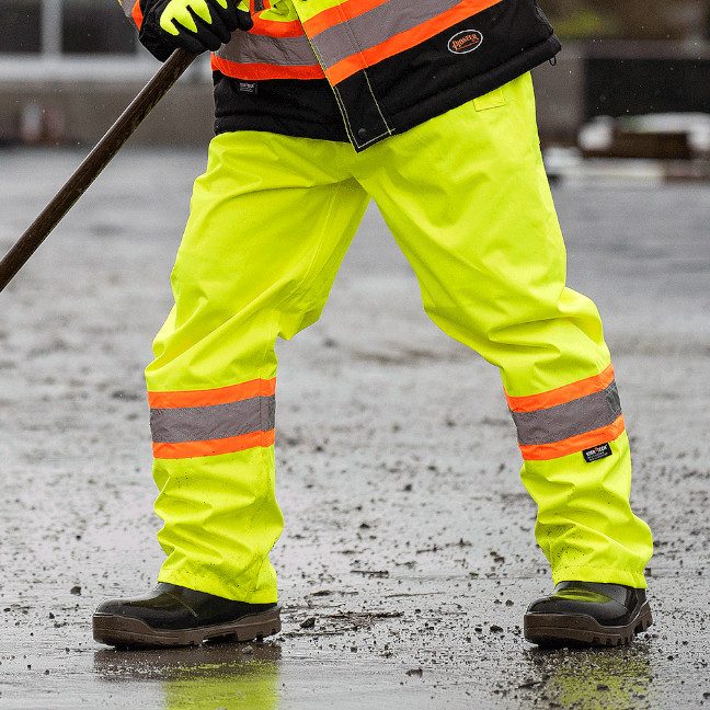 Hi-Vis 450D Safety Pants – 100% Waterproof – Hi-Vis Yellow/Green – L