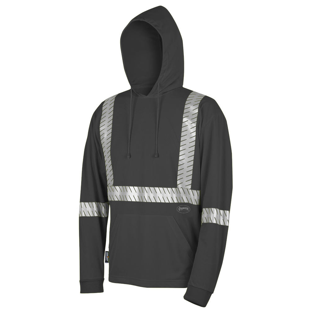 Hi-Vis Bird's-Eye Safety Hoodie Shirt – Black – L