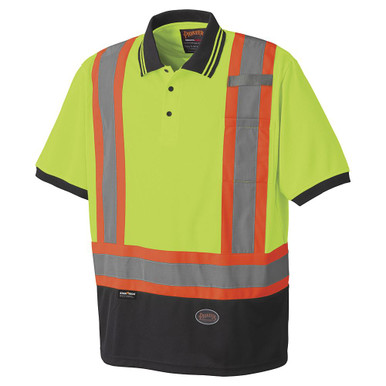 Hi-Vis Bird's-Eye Safety Polo Shirt – Hi-Vis Yellow/Green – L