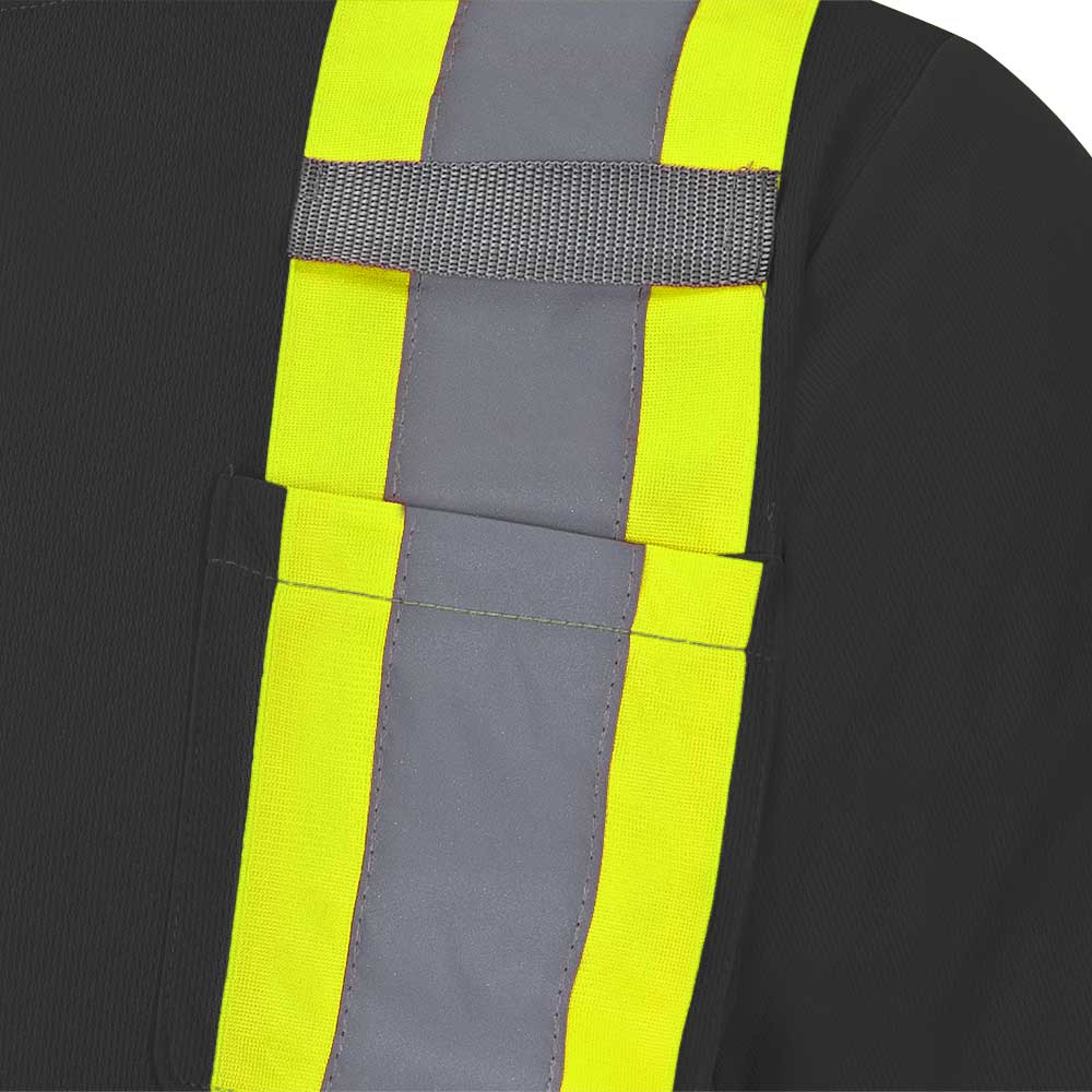 Hi-Vis Bird's-Eye Safety T-Shirt – Black – 3XL