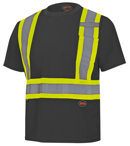 Hi-Vis Bird's-Eye Safety T-Shirt – Black – M