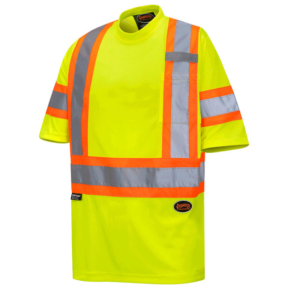 Hi-Vis Bird's-Eye Safety T-Shirt – Hi-Vis Yellow/Green – 4XL