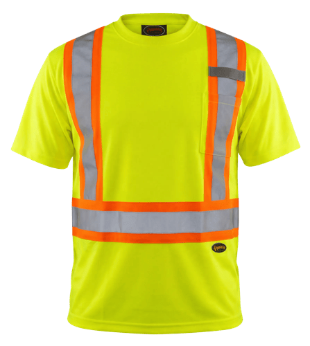 Hi-Vis Bird's-Eye Safety T-Shirt – Hi-Vis Yellow/Green – S