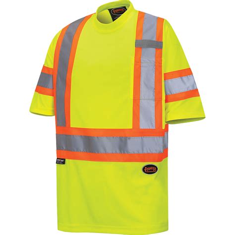 Hi-Vis Bird's-Eye Safety T-shirt – Tape on Sleeves – Hi-Vis Yellow – L