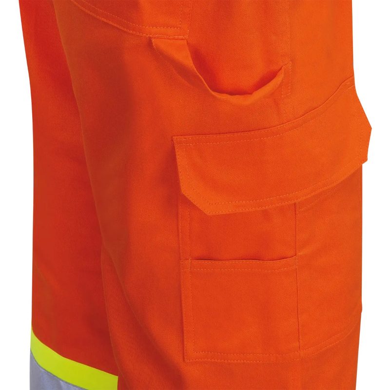 Hi-Vis Bright Safety Cargo Pants – Cotton Twill – Hi-Vis Orange – 30x34