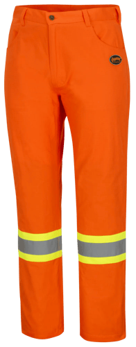 Hi-Vis Bright Safety Pants – Cotton Twill – Hi-Vis Orange – 38x34