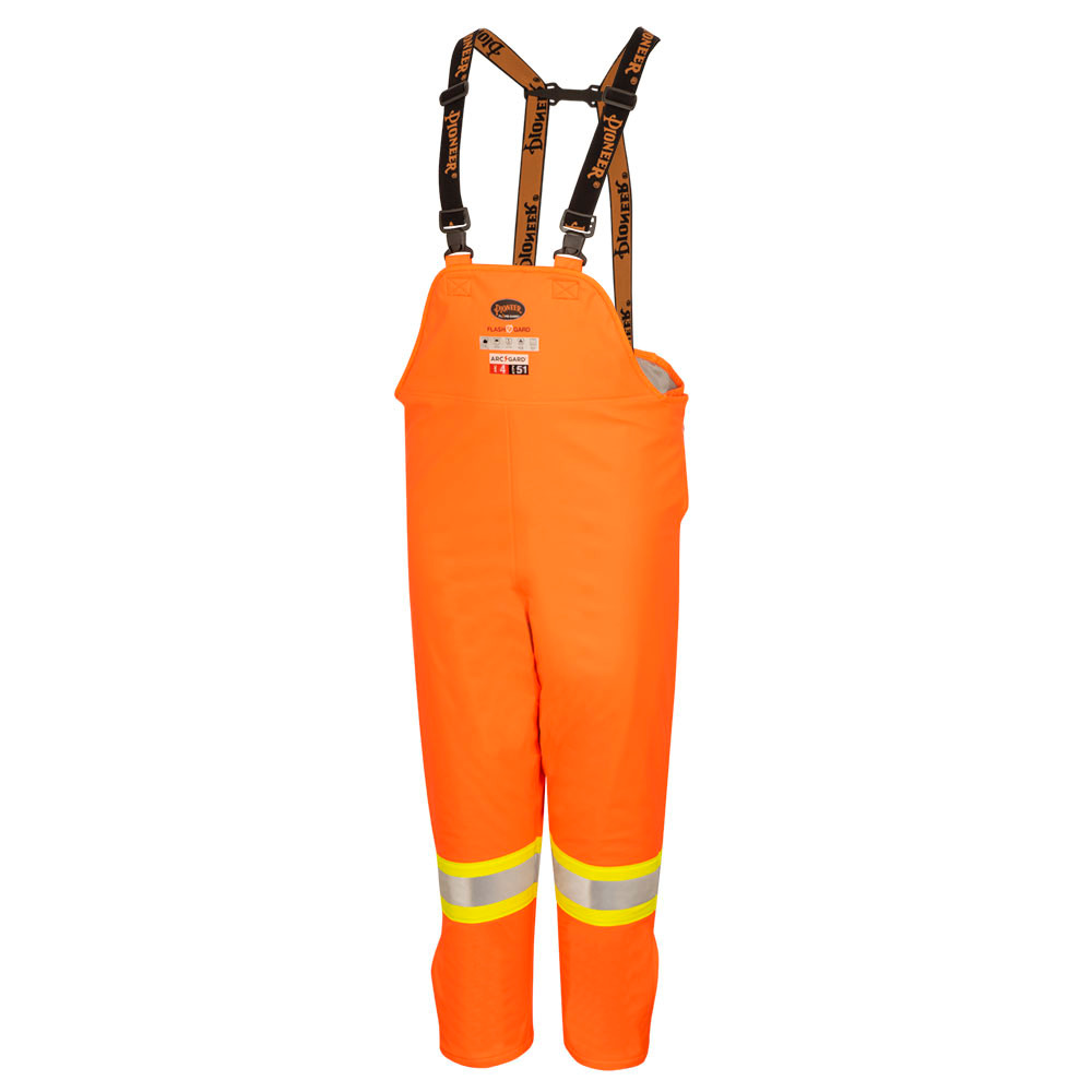 Hi-Vis FR/ARC-Rated Poly/Cotton Bib Pants – Waterproof – Hi-Vis Orange – M