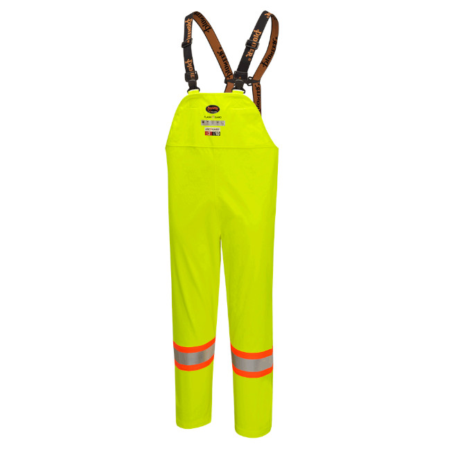 Hi-Vis FR/ARC-Rated Poly/Cotton Bib Pants – Waterproof – Hi-Vis Yellow – M