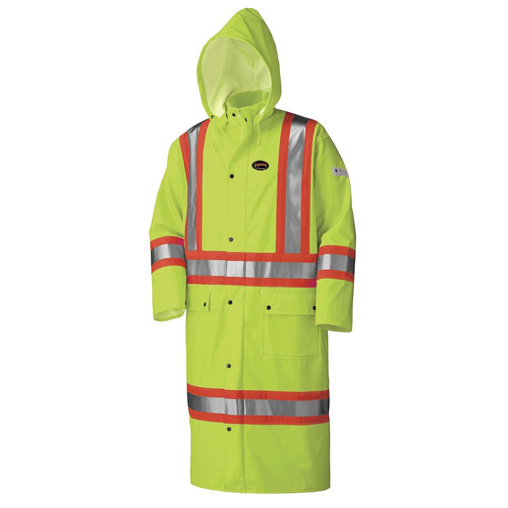 Hi-Vis FR Jacket – PU Stretch – Waterproof – Detachable Hood – Hi-Vis Yellow/Green – 3XL