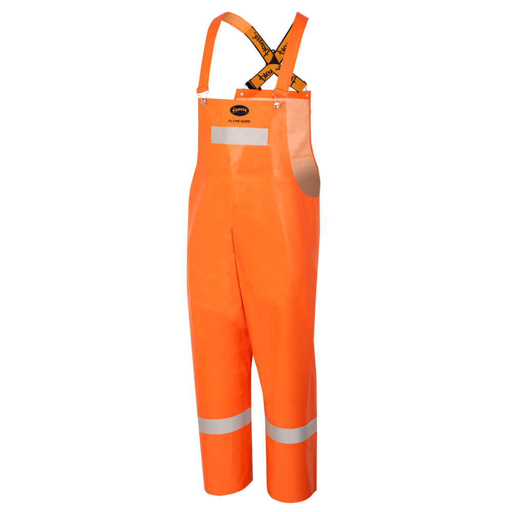 Hi-Vis FR/ARC Super-HD Safety Rain Bib Pants – Neoprene – Hi-Vis Orange – M