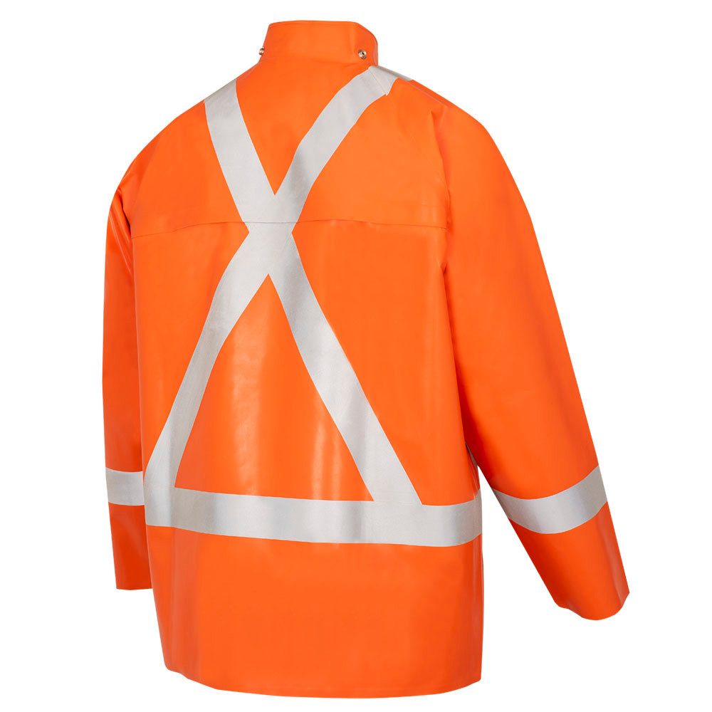 Hi-Vis FR/ARC Super-HD Safety Rain Jacket – Neoprene – Hi-Vis Orange – 2XL
