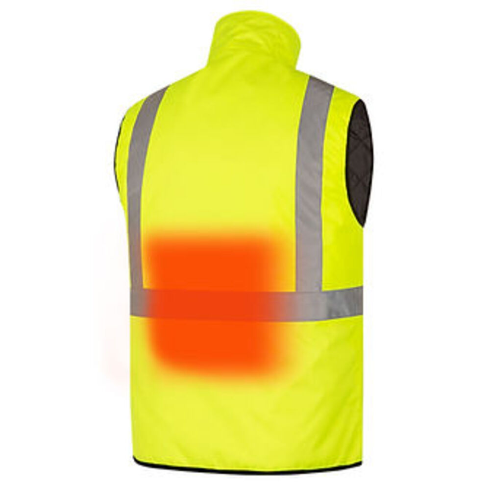 Hi-Vis Heated Insulated Safety Vest – 100% Waterproof – Hi-Vis Orange – M