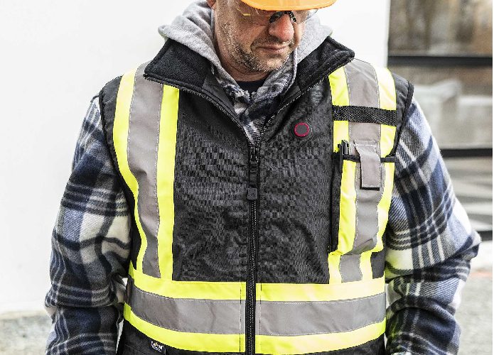 Hi-Vis Heated Insulated Safety Vest – 100% Waterproof – Hi-Vis Yellow – 2XL