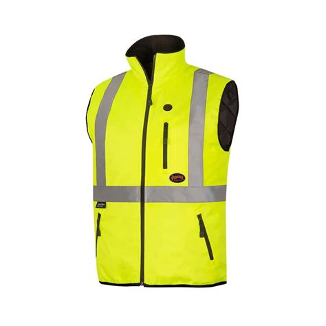 Hi-Vis Heated Insulated Safety Vest – 100% Waterproof – Hi-Vis Yellow – 4XL