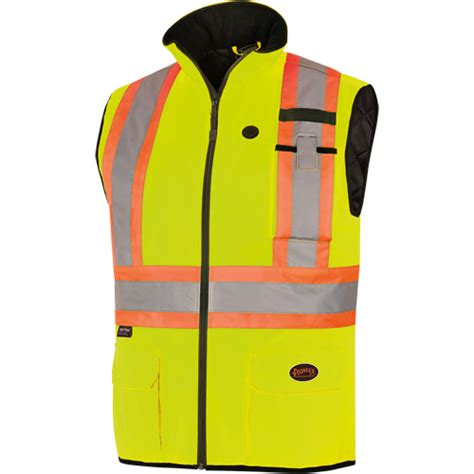 Hi-Vis Heated Insulated Safety Vest – 100% Waterproof – Hi-Vis Yellow – XL