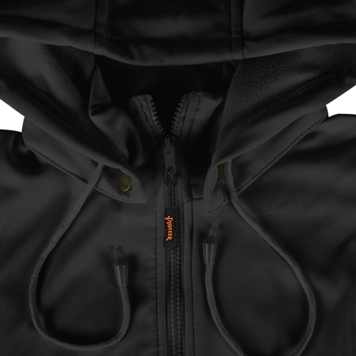 Hi-Vis Microfleece Hoodie – Zipper Closure – Black – L