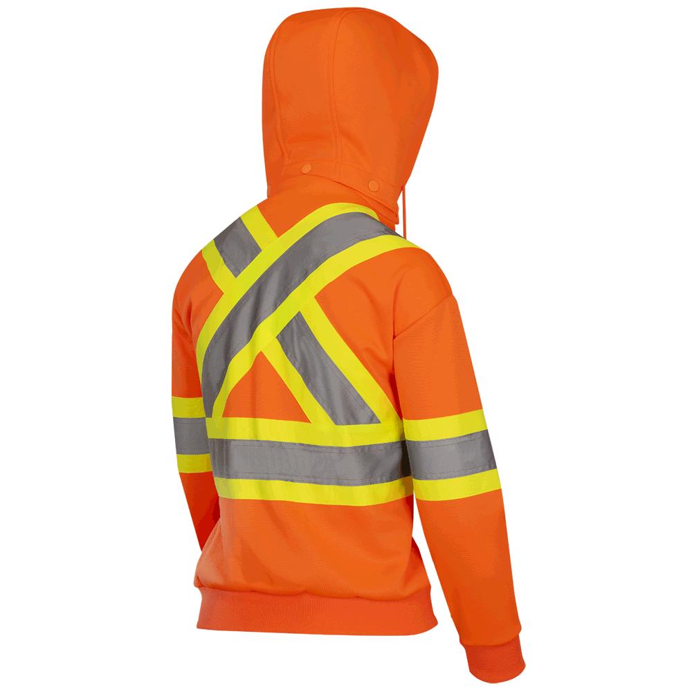 Hi-Vis Microfleece Hoodie – Zipper Closure – Hi-Vis Orange – S