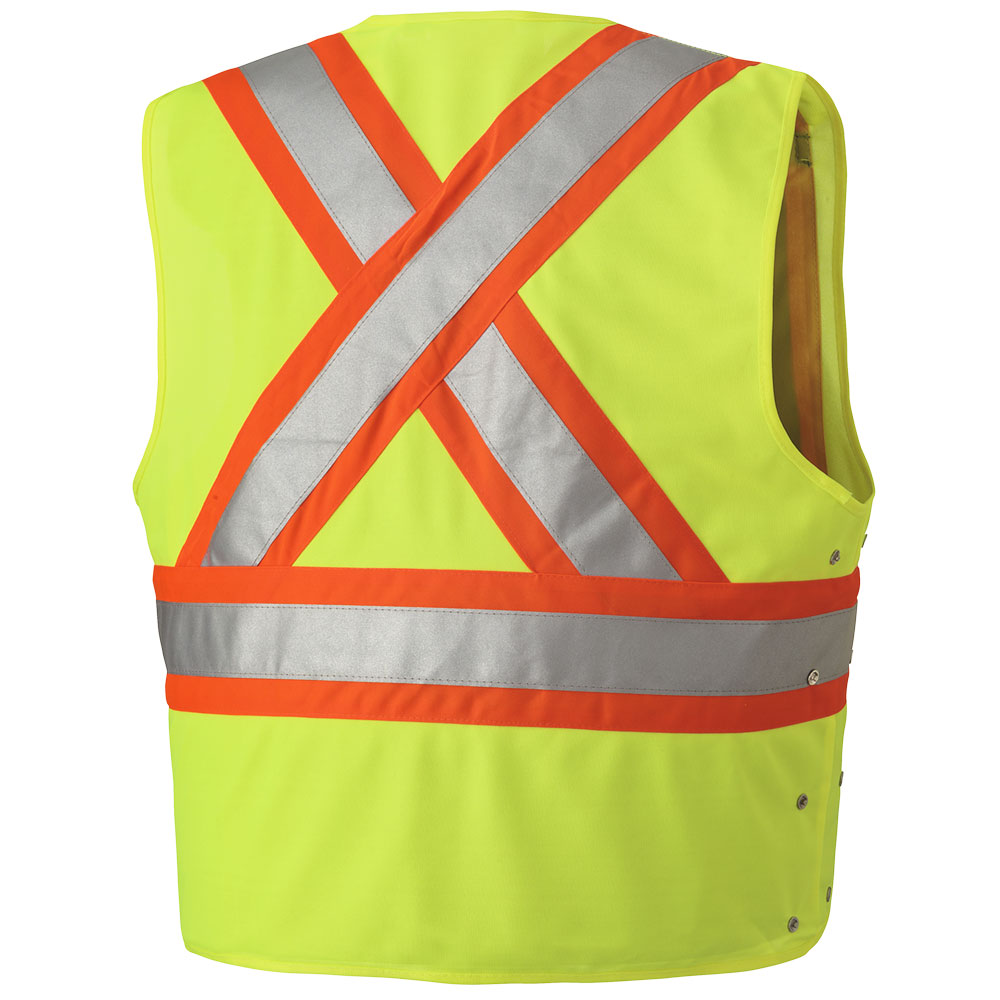Hi-Vis Poly Tricot Safety Vest – 2" Tape – Hook & Loop Closure – Hi-Vis Yellow – XL