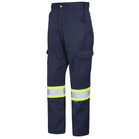 Hi-Vis Poly/Cotton Cargo Work Pants – Navy – 38x32