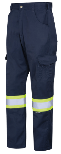 Hi-Vis Poly/Cotton Cargo Work Pants – Navy – 40x34