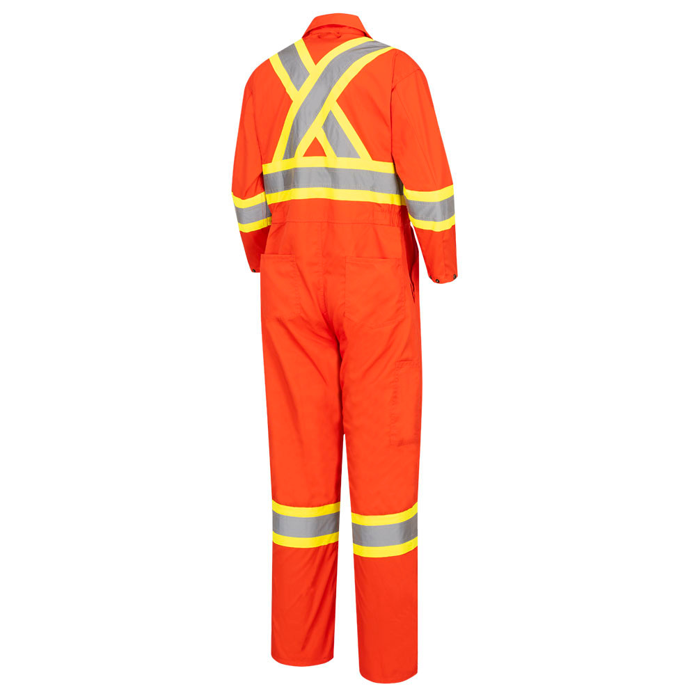 Hi-Vis Poly/Cotton Safety Coveralls – Zipper Closure – Orange – 54