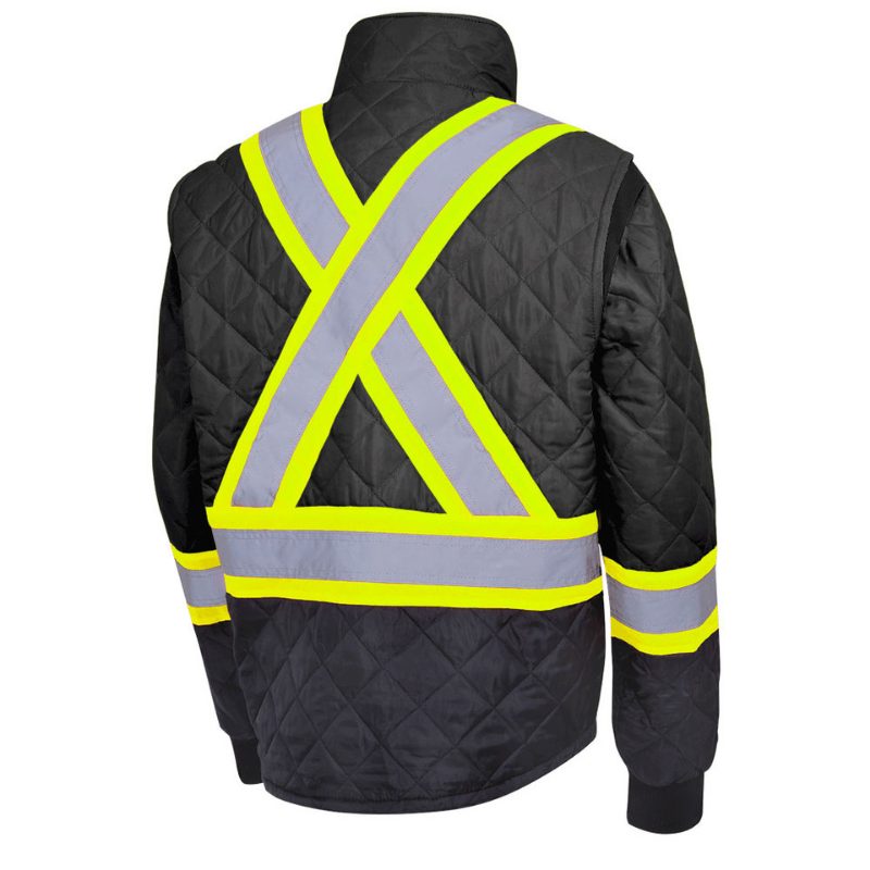 Hi-Vis Quilted Freezer Jacket – Black – M