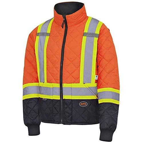 Hi-Vis Quilted Freezer Jacket – Hi-Vis Orange – 3XL