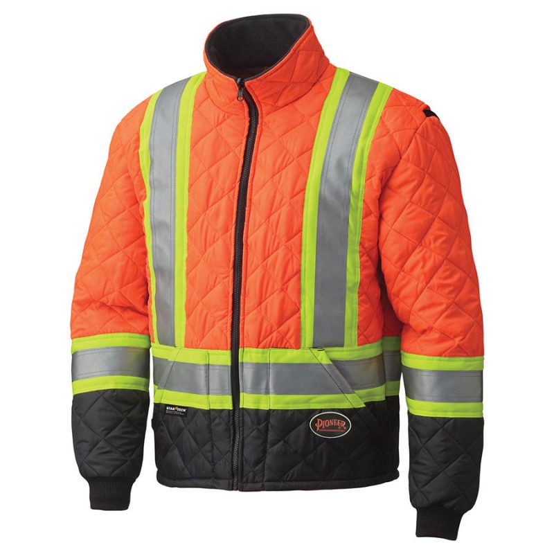 Hi-Vis Quilted Freezer Jacket – Hi-Vis Orange – 4XL