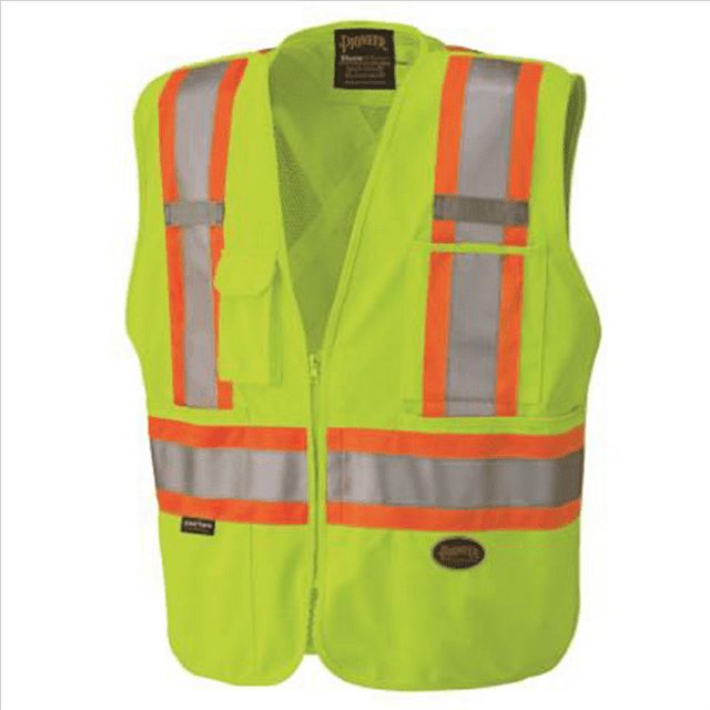 Hi-Vis Reversible Insulated Safety Vest – Zipper Closure – Hi-Vis Yellow/Green/Black – L