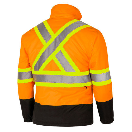 Hi-Vis Reversible Safety Jacket – Waterpoof/Breathable – Hi-Vis Orange – 4XL