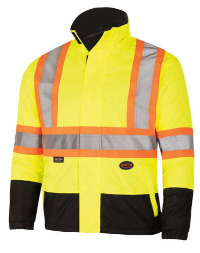 Hi-Vis Reversible Safety Jacket – Waterpoof/Breathable – Hi-Vis Yellow – L