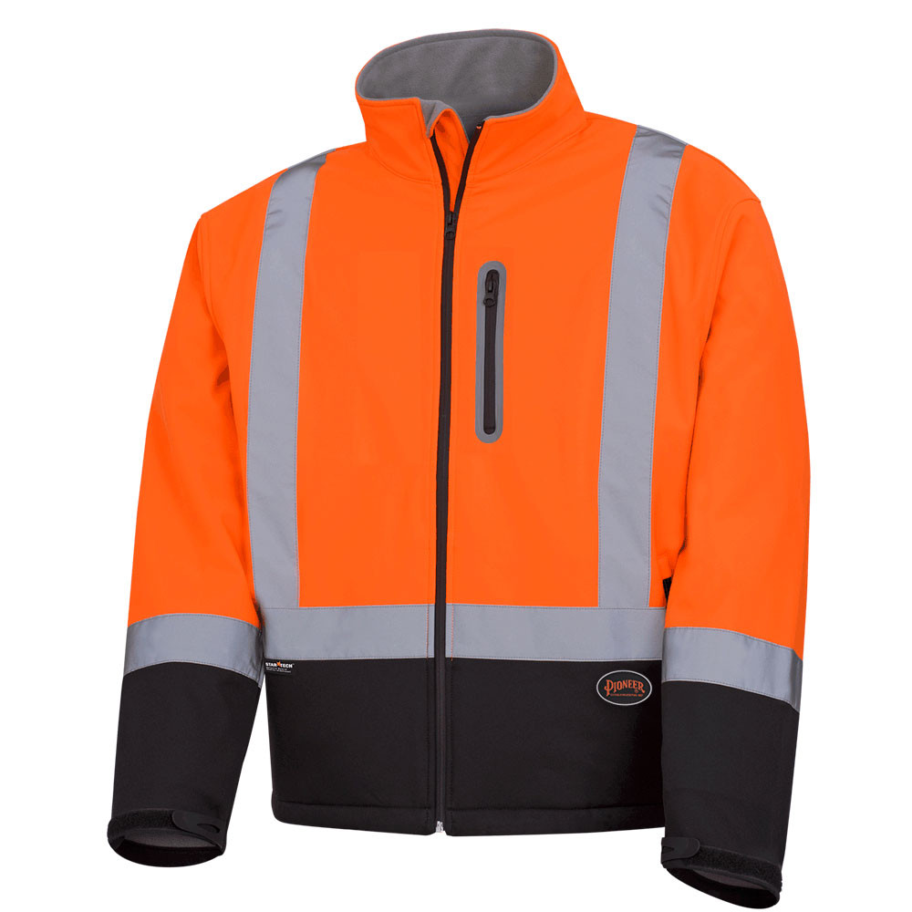 Hi-Vis Softshell Mechanical Strength Safety Jacket – Hi-Vis Orange – L