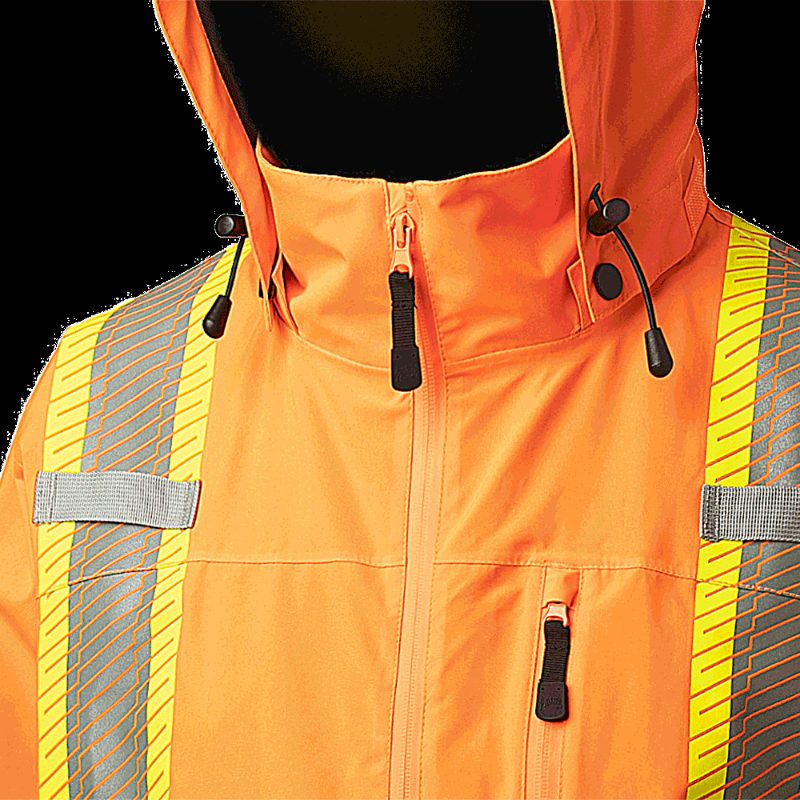 Premium Hi-Vis Softshell Safety Jacket – Waterproof/Breathable – Hi-Vis Orange – M